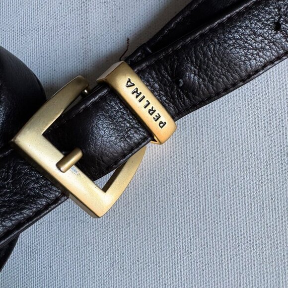 Perlina Vintage Dark Chocolate Brown Square Leather Small Everyday Crossbody - Picture 8 of 10